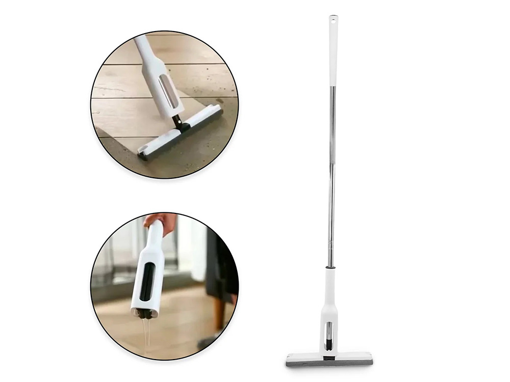 Super absorbent folding sponge mop with wringer for floor cleaning, white (3)