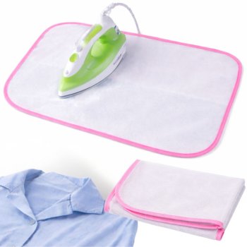Protective Ironing Mesh Cloth for Delicate Fabrics, Heat Resistant Scorch Guard 50x30 cm, Pink
