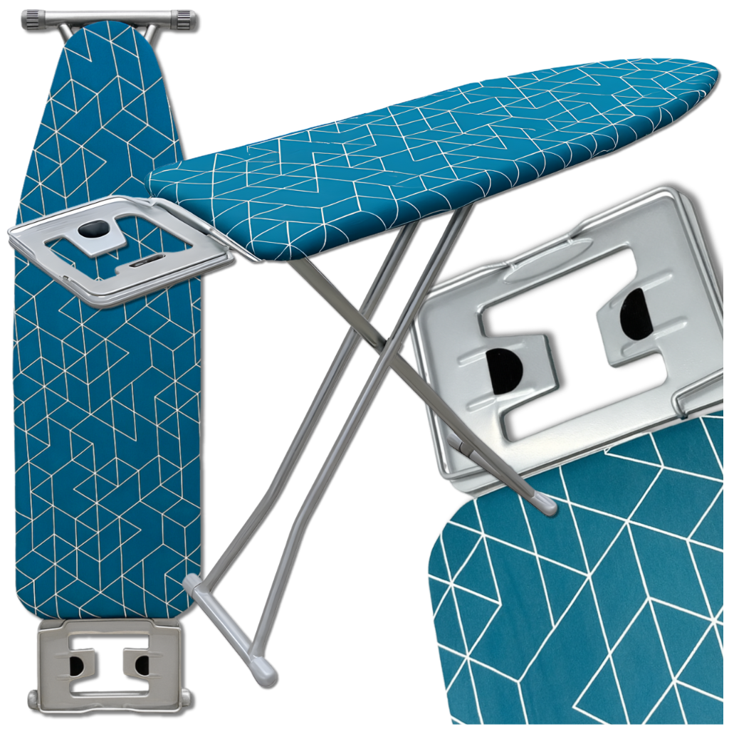 Sturdy Ironing Board with Iron Rest, Adjustable Height 70-87cm, 100% Cotton Cover