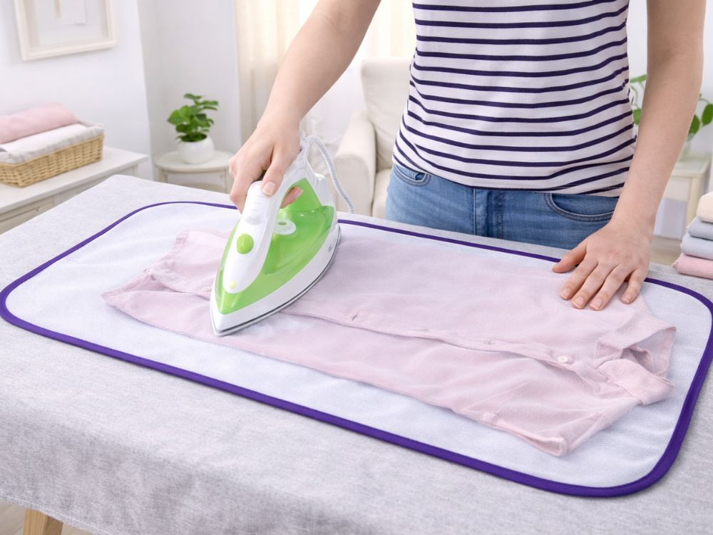 Protective Ironing Mesh Cloth for Delicate Fabrics Heat Resistant 90x40 cm, purple (3)