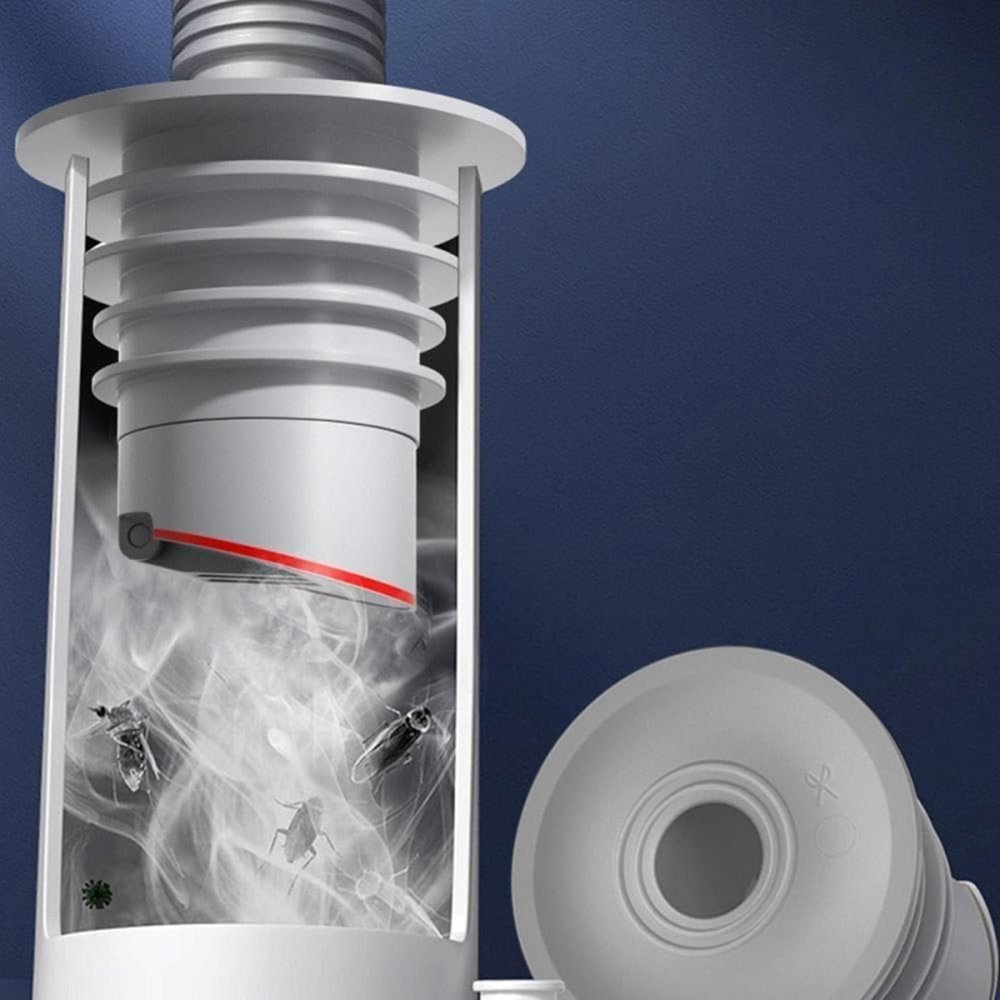 Magnetic Silicone Siphon for Drain Pipes, 35–40 mm, Grey (2)