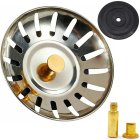 Sink Stopper with Basket Strainer, 80 mm, Silver/Gold