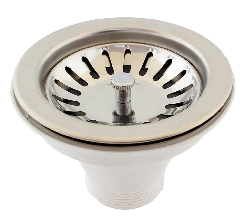 Sink Strainer Stopper with Filter, Steel, 11.3 cm, Silver (2)