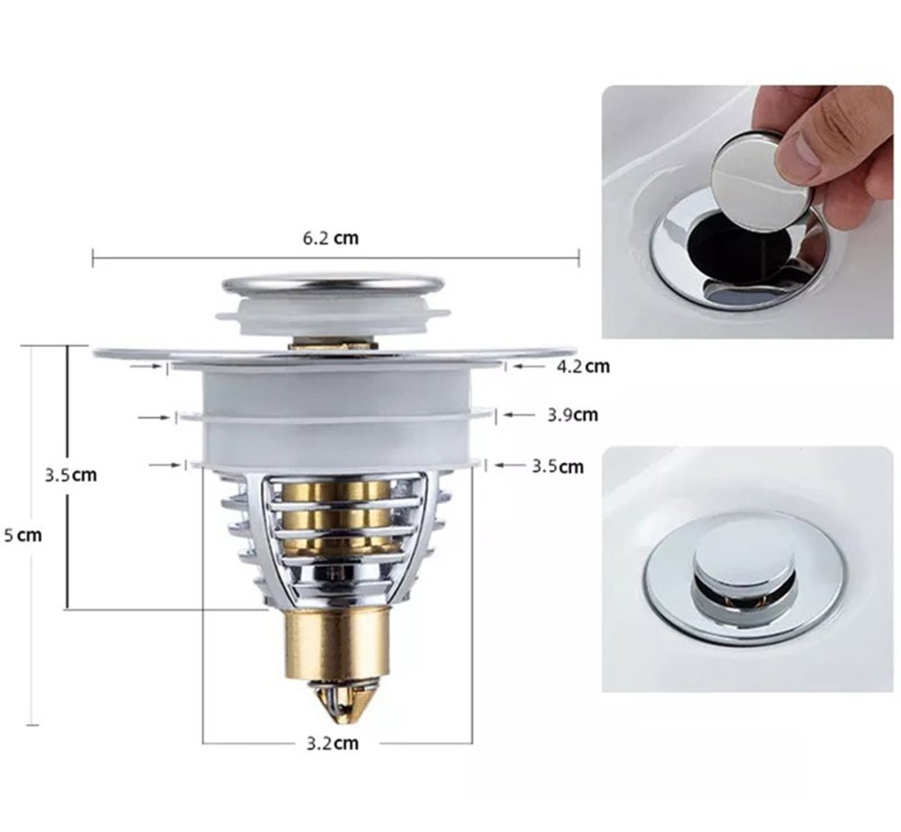 Universal Sink Stopper, 62 mm, Silver-Gold (0)