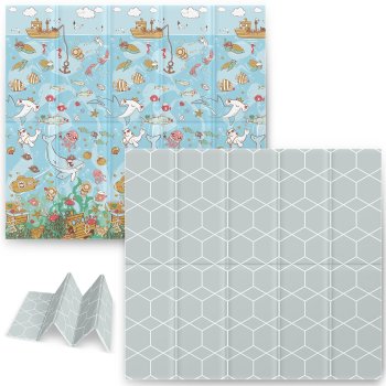 Educational Kids Folding Foam Mat 200x180x1cm Nukido NK-340, Ocean