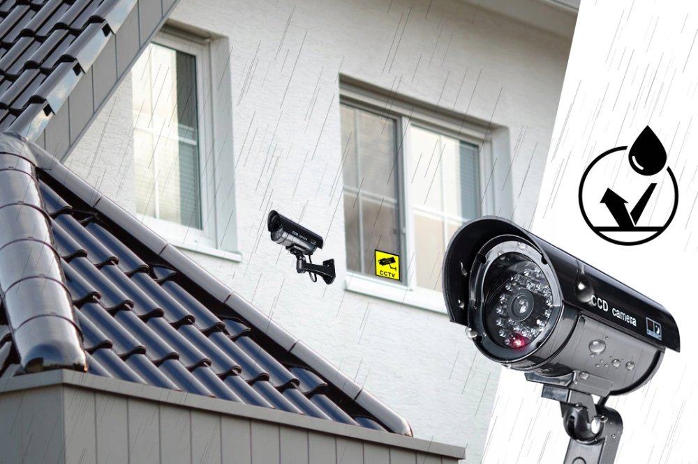 Home Garden Fake Dummy Imitation CCTV Security Camera with Blinking Flashing Light, Black (4)