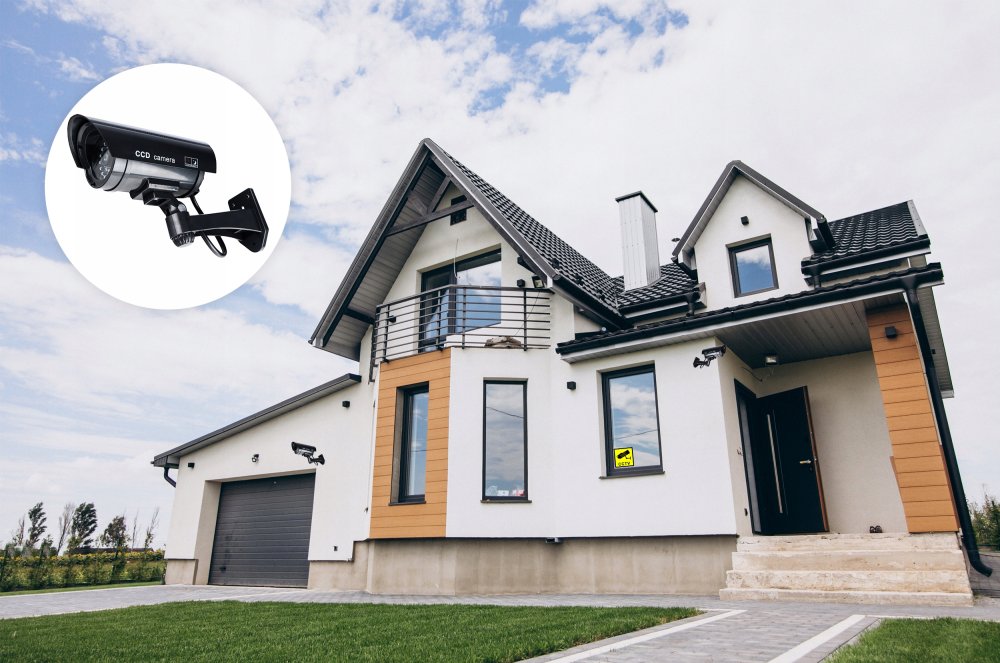 Home Garden Fake Dummy Imitation CCTV Security Camera with Blinking Flashing Light, Black (6)