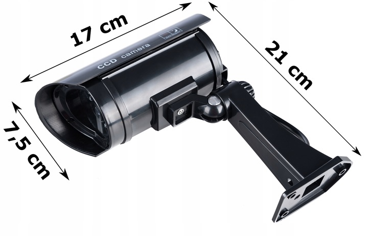 Home Garden Fake Dummy Imitation CCTV Security Camera with Blinking Flashing Light, Black (2)