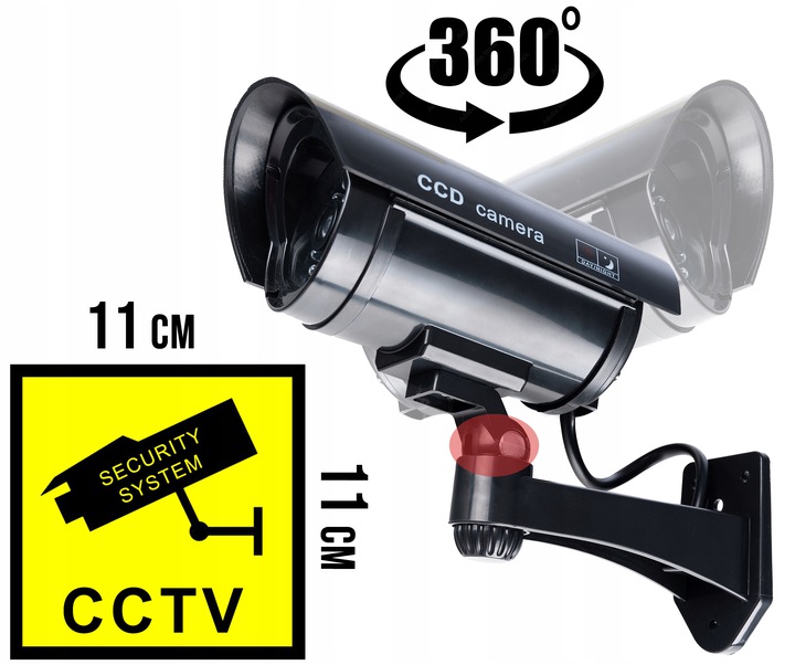 Home Garden Fake Dummy Imitation CCTV Security Camera with Blinking Flashing Light, Black (5)