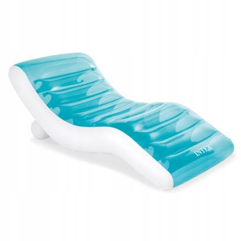 Inflatable lounge mattress/chair for swimming, Intex 56874, turquoise and white
