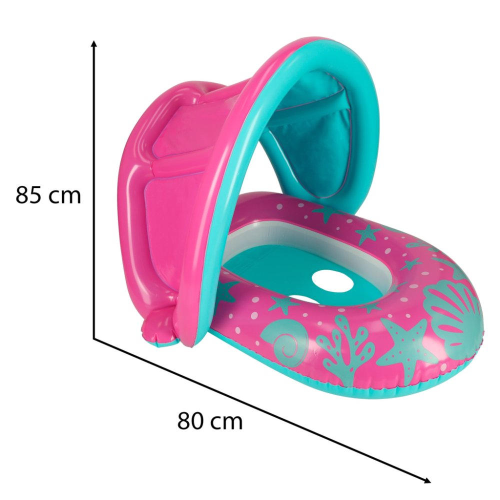 Bestway 34091 Baby Swim Float with Seat and Sun Canopy, Pink (1)