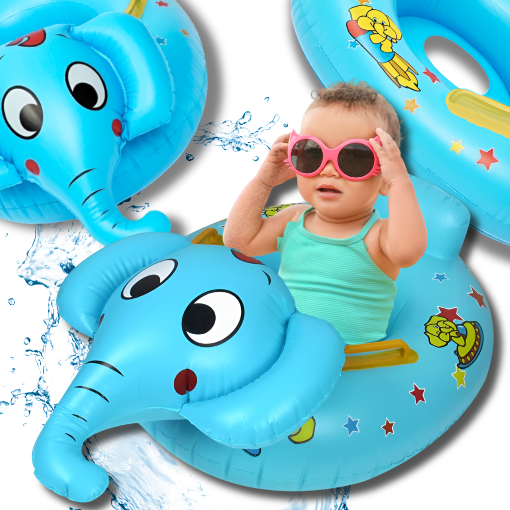 Children's Inflatable Swim Ring with Seat - Elephant