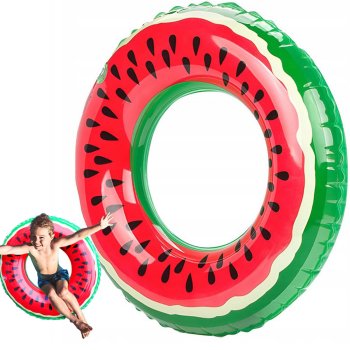 Large inflatable swimming ring for kids and adults, watermelon design, 70 cm