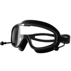 Swimming Goggles with Built-in Earplugs, Anti-Fog UV Protection, Black