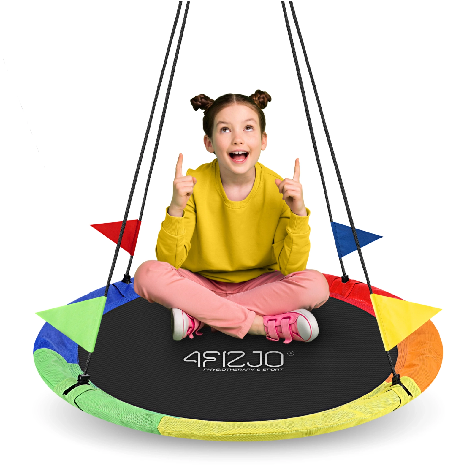 Nest swing for kids 4FIZJO 100 cm, multicolor