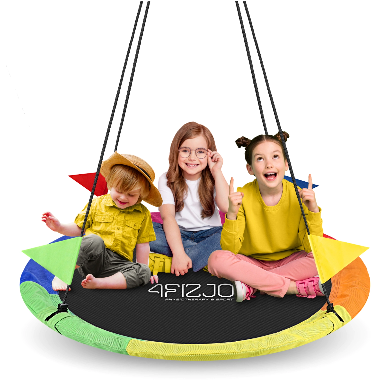 4FIZJO XXL Nest Swing for Kids 120 cm, multicolour