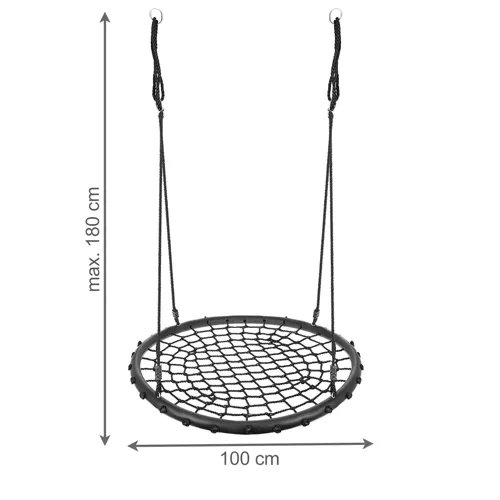 Round Garden Nest Swing 100 cm, 150 kg Capacity HB23513 (1)