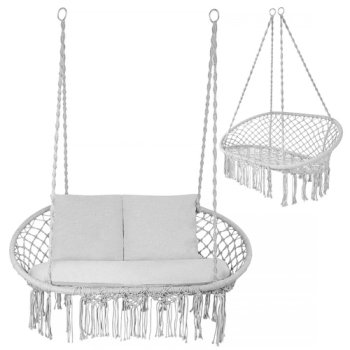 Double Garden Nest Swing Gardlov 300kg Hanging Chair, grey