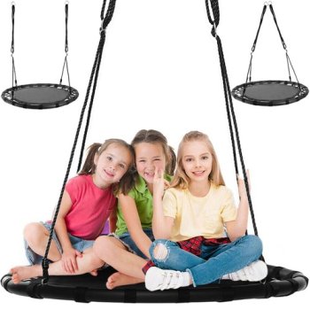 Kids Garden Hanging Swing "Stork Nest" 120-180 cm, Black