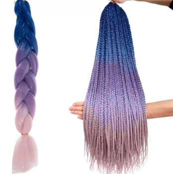 Kanekalon Synthetic Ombre Afro Braids for Hairstyles 60cm, Purple