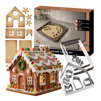 Gingerbread House Cookie Cutter Set Ruhha's Cottage 22905, 10-Piece