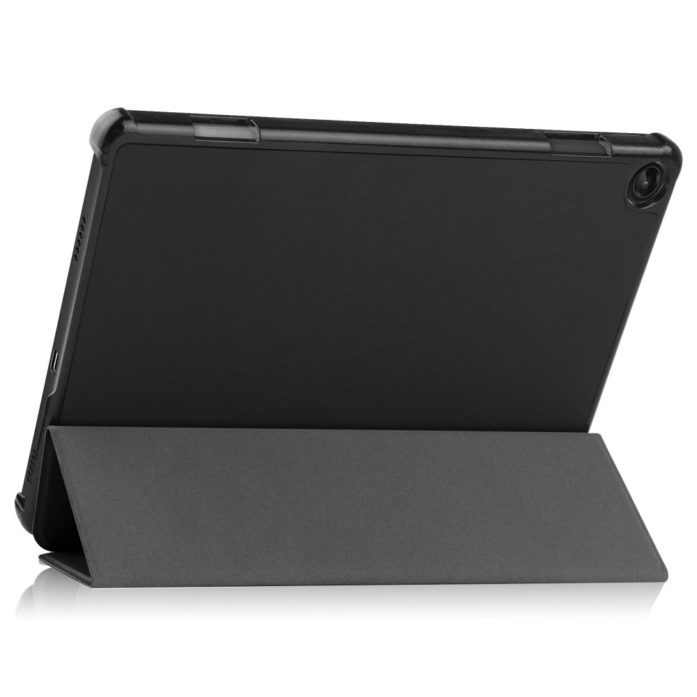 Lenovo Tab M10 (3rd Gen) (TB-328FU) Trifold Stand PU Leather Hard Protective Cover Case, Black (0)