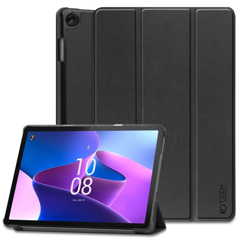 Lenovo Tab M10 Plus (3rd Gen) 10.6" (TB125FU, TB128FU) Trifold Tech-Protect SmartCase Protective Cover Case, Black