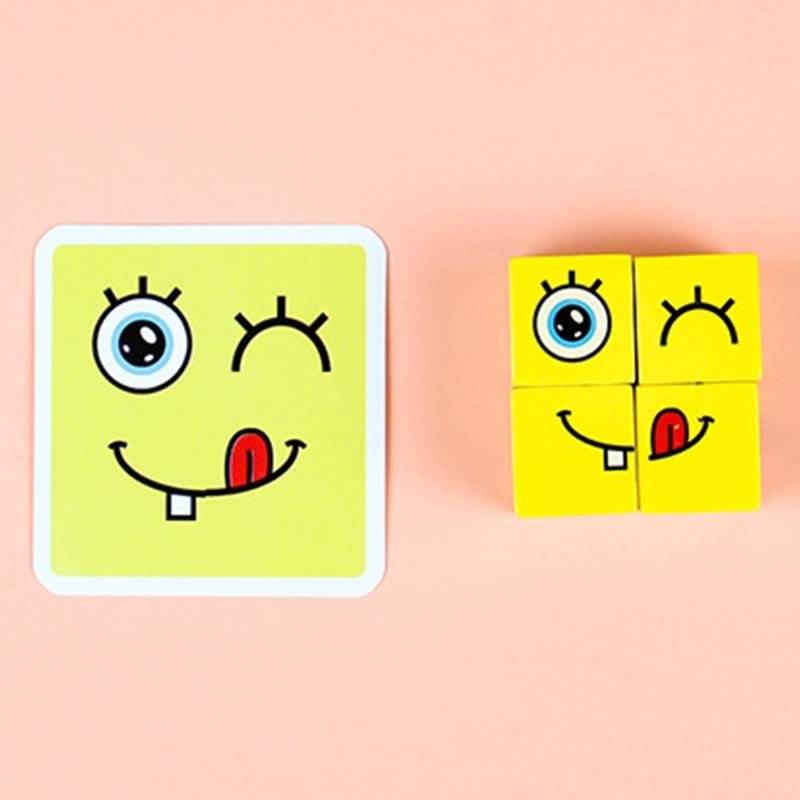 Play cubes / blocks with cards for children with pictures of emotions, game (5)