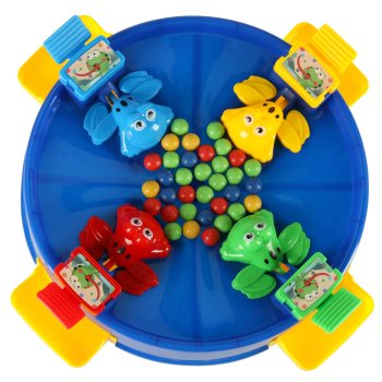 Hungry Frogs Family Board Game for 4 Players Ages 3+, Blue