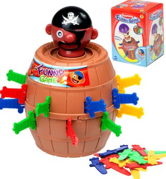 Children's Skill Game Crazy Pirate in Barrel Swords