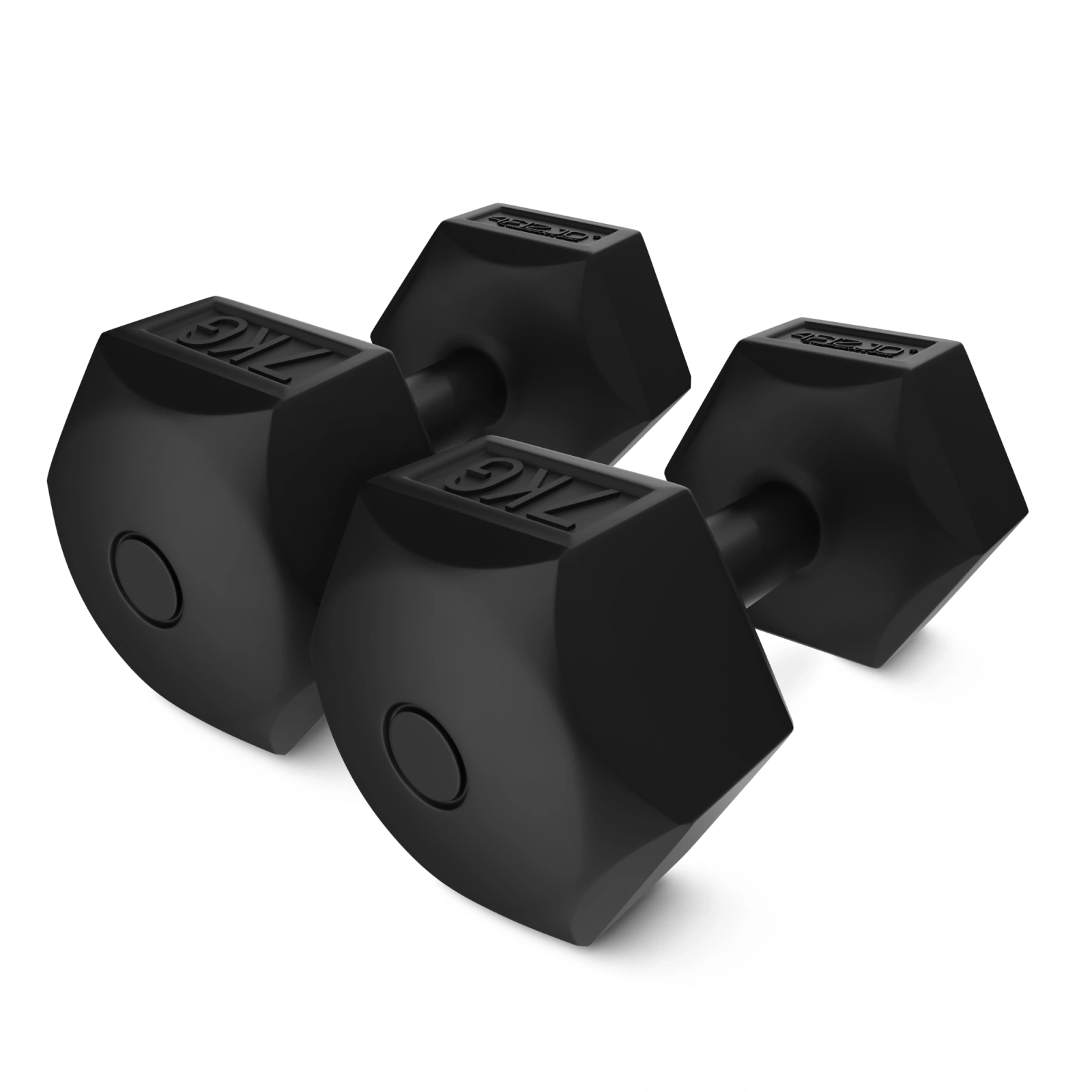 4FIZJO 7 kg Dumbbell Set 2 x 7 kg Hex Hand Weights for Home Gym Workouts, Black