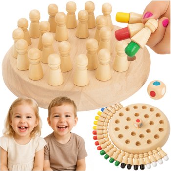 Kruzzel Wooden Memory Chess Game for Kids 26251