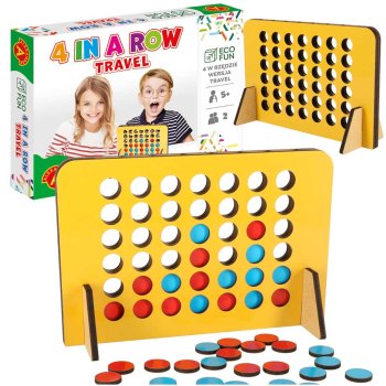 ALEXANDER Wooden 4 in a Row Travel Board Game for Kids and Family 5+