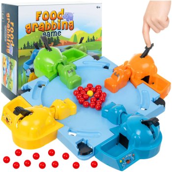 Hippo Board Game for Kids, Family Dexterity Marble Chomping Game