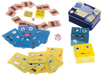 Educational Kids Board Game Constructor Building Blocks Faces Emotions