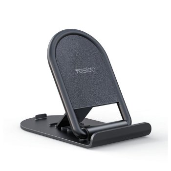 Desk Phone Stand Yesido C141 Foldable and Universal Holder for Smartphone, black