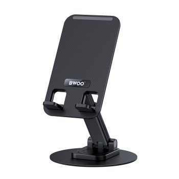 Desk Phone Stand BWOO ZJ132, 360 Rotating and Adjustable Holder, black