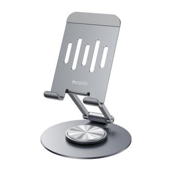 Desk Phone Stand Yesido C299 Foldable Rotating Holder for Office, Silver