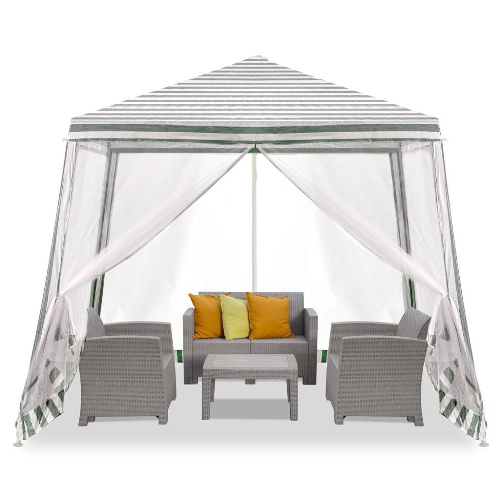 Garden Pavilion with Mosquito Net, White 3x3 m (2)