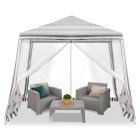 Garden Pavilion with Mosquito Net, White 3x3 m