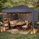 Pop Up Canopy Tent LUARO 10x10 ft Outdoor Gazebo for Parties, black