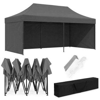 Automatic Pop-Up Gazebo Event Tent 3x6 m MultiGarden, grey