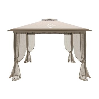 Garden pavilion with side walls and mosquito net, 3x3 m, Carruzzo