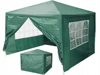 Garden Gazebo 3x3 m with 4 Side Walls MultiGarden, Green