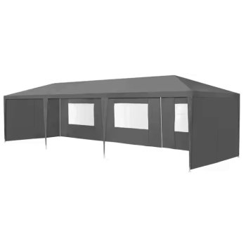 Garden Pavilion Party Tent 3x9m 8 Walls MultiGarden, Grey