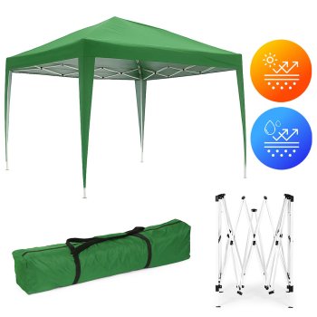 MultiGarden 3x3m Pop-Up Gazebo Canopy Tent for Garden and Patio, Green