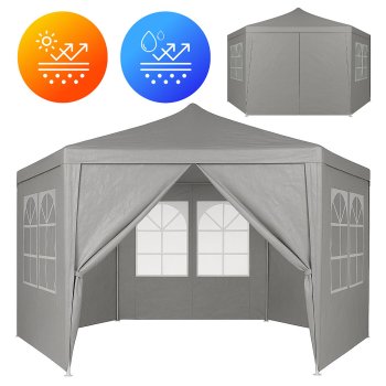 Garden Gazebo Event Pavilion with Windows MultiGarden 2x2x2 m, grey