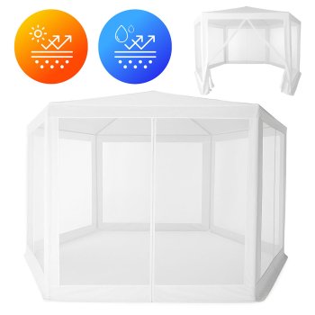 Garden Gazebo Pavilion 2x2 m with Mosquito Net Walls MultiGarden, White