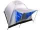 4-Person Camping Igloo Tent with Awning, Silver-Blue