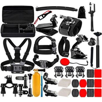 Puluz 50 in 1 Accessories Ultimate Combo Kits for sports cameras PKT39